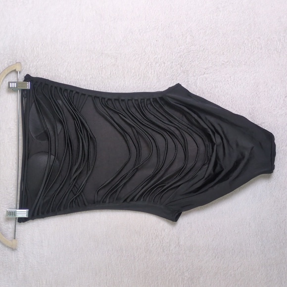 H&M Womens Black Strapless Strappy One Piece Swim Suit Size S - Picture 2 of 4